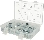 Žarnų spaustukų rinkinys ks tools 970.0770 &mdash; mini spaustukai 78 vnt., dydžių diapazonas 7&ndash;18 mm