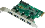 PCIe USB 3.0 valdiklio plok&scaron;tė Renkforce 1211115 &mdash; 4 prievadai