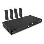 Lindy 150m Cat.6 4x4 HDMI 4K60 HDBaseT Matricos Prailgintuvas, 3840 x 2160 pikselių, AV siųstuvas ir imtuvas, 150 m, Laidinis, Juodas, HDCP