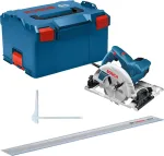 Bosch GKS 55+ GCE + FSN 1400 16.5 cm Juoda, Mėlyna 4700 RPM 1350 W