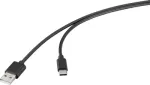 Renkforce USB laidas USB 2.0 USB-A ki&scaron;tukas, USB-C&reg; ki&scaron;tukas 2,00 m Juodas RF-6830422 (RF-6830422)