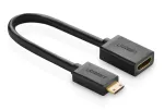 HDMI kabelis Ugreen 20137 Mini-HDMI ki&scaron;tukas į HDMI lizdą juodas auksuotas