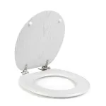 Beldray LA00000073WHTEU7 Medinis tualeto dangtis &ndash; lėtas uždarymas, baltas, ovalus