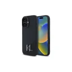 Karl Lagerfeld Shadow Metal Initial Hardcase, skirta Apple iPhone 16 6,1 colio &ndash; juoda