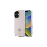 Guess GUHCP16SM4DGPP Hardcase Silicone Logo Strass 4G, skirta Apple iPhone 16 6,1 colio, rožinė