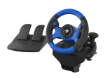 GENESIS Seaborg 350 Black, Blue USB Vairas + Pedalai Nintendo Switch, PC, PlayStation 4, PlayStation 3, Xbox 360, Xbox One, Xbox Series S, Xbox Series X