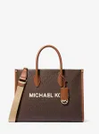 MICHAEL KORS Jet Set Travel Tote Bag Brown Signature Coated Canvas 35R5G7ZT2BBRO