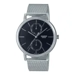 CASIO MTP-B310M-1AVEF Unisex analoginis laikrodis su nerūdijančio plieno tinklelio apyranke, 50m atsparus vandeniui