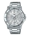 CASIO MTPVD300D-7EUD Vyri&scaron;kas analoginis kvarcinis laikrodis, 45 mm nerūdijančio plieno korpusas, sidabrinis ciferblatas