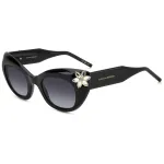 CAROLINA HERRERA Moteri&scaron;ki katės akies formos akiniai nuo saulės HER0215S807 - Juodas acetato rėmelis, pilki polikarbonatiniai lę&scaron;iai, 50 mm