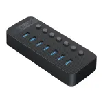 ORICO CT2U3-7AB USB 3.0 Hub su 7 USB-A prievadais ir atskirais jungikliais - Juoda