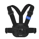 TELESIN Krūtinės diržas su laikikliu, skirtas Insta360 GoPro SJCAM DJI Xiaomi veiksmo kameroms - Juoda