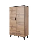 Cama Meble LOTTA 2D2D spinta drabužiams, Wotan ąžuolo + matinė juoda