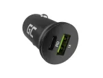 Automobilinis įkroviklis Green Cell CADM-GC-38AC 38W, 1x USB-C (PD 3.0) + 1x USB-A, aliumininis korpusas, juodas