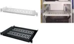 LogiLink SF1C40B 19 colių fiksuota lentyna 1U, 300 mm gylio, juoda RAL 9005, plieninė, max 15 kg