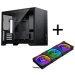PHANTEKS XT M3 Mini kompiuterio korpusas + D30 PWM Regular Airflow D-RGB ventiliatoriai, 3 vnt., juodas