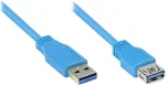 Good Connections USB 3.0 prailginimo kabelis Type-A male į Type-A female, mėlynas, 1,8 m 2711-B02