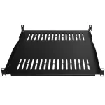 IT-BUDGET 19 inch fiksuota stelažo lentyna / prietaisų padėklas, 80 kg apkrova, 450 mm gylis, reguliuojamo gylio tvirtinimas, juoda 90ITB19FBX450S