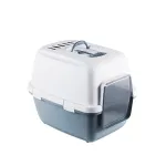 STEFANPLAST Cathy Comfort uždara kraiko dėžė katėms 58x45x48 cm, balta/mėlyna