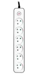 TRACER Power Strip Zebra 1,5 m 6 ki&scaron;tukinių lizdų