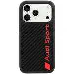 Audi R8 Carbon Fiber MagSafe dėklas, skirtas iPhone 18 Pro / 17 Pro, juodas