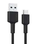 Aukey CB-CA2 OEM USB-C į USB-A kabelis, nailoninė pynė, 2 m, juodas
