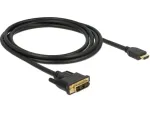 DeLOCK vaizdo kabelis Single Link HDMI / DVI &ndash; DVI-D (ki&scaron;tukas) į HDMI (ki&scaron;tukas) &ndash; 2 m &ndash; triguba izoliacija &ndash; juodas &ndash; varžteliai