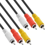 InLine AV kabelis 3x RCA vyri&scaron;kas / vyri&scaron;kas 3m