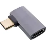 InLine USB4 adapteris, USB-C (vyri&scaron;kas/moteri&scaron;kas) de&scaron;inysis/kairysis kampinis, aliuminis, pilkas