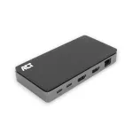 ACT USB-C 4K MST dokų stotelė 2 HDMI monitoriams, Ethernet, USB-C, 3x USB-A, PD praėjimas ir 1 metro atjungiamas ry&scaron;io kabelis