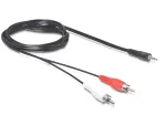 Garso kabelis DeLOCK 84000 1,5 m 2xRCA 3,5 mm Juodas