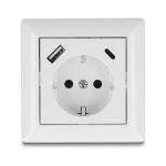 DeLOCK 11499 Ki&scaron;tukinis lizdas su USB A ir USB C, baltas