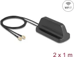 I&scaron;orinė Wi‑Fi 7 antena DELOCK 81454, 2 x RP‑SMA, visakryptė, 2,4&ndash;4,0 dBi