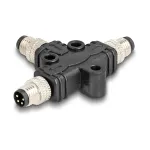 Kabelio skirstytuvas DeLOCK M8 T-Splitter A-koduotas 4 kontaktų 1 x ki&scaron;tukas į 2 x ki&scaron;tukus