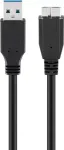 Goobay 95734 USB 3.0 SuperSpeed jungiamasis laidas, USB-A&ndash;Micro-B, 0,5 m, juodas