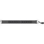 Tecline 19 colių PDU 12x IEC13 lizdai aliumininiame korpuse 1U, 3x 1,5 mm kabelis 2,5 m, RAL 9005 juoda (808902)
