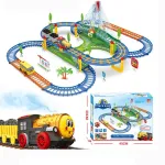 Extralink Kids Track King elektrinė geležinkelio trasa su lokomotyvu ir automobiliu su baterijomis