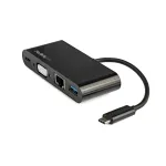 StarTech.com USB-C kelių prievadų adapteris - Mini USB-C dokas su VGA 1080p vaizdu, 60W galios perdavimu, USB 3.1 Gen 1 Type-A 5Gbps, Gigabit Ethernet - Doko stotelė