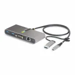 StarTech.com 2 prievadų USB-C centras su Ethernet ir RS-232, pritvirtintas USB-C į USB-A adapteris, 100W PD perdavimas, 2x USB-A 5Gbps, Gigabit Ethernet, RS232 Serial (FTDI)