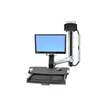 Ergotron StyleView sėdėjimo-stovėjimo kombinuota sistema su darbiniu pavir&scaron;iumi ir mažu juodu CPU laikikliu