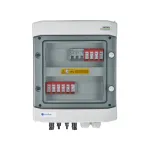 EMITER Switchgear Attached DCAC Hermetic IP65 EMITTER su DC vir&scaron;įtampio apsauga Dehn 1000V 2 tipas, 2 x PV stygos, 2 x MPPT // ir AC Dehn 2 tipas, 16A 3 fazės