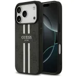 Guess 4G Printed Stripes dėklas su MagSafe, skirtas iPhone 17 Pro (Juodas)