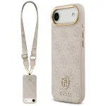 Guess 4G Strass Logo & Big Strap Metal Buttons MagSafe Case, iPhone Air &ndash; rožinė