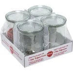 Weck apvalaus kra&scaron;to stiklainis Tulip 1.0L, 4 vienetų rinkinys