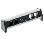 Bachmann DESK 1 stalo jungčių skydelis, aliuminis, juodas, 2 AC lizdai, 230 V, 16 A, USB įkrovimas