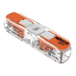 WAGO 221-2401 Inline Splicing Connector, 2-Conductor, 0.2-4 mm&sup2;, 600 Pieces, Transparent/Orange