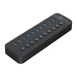 ORICO CT2U3-10AB 10-Port USB 3.0 Hub su atskirais jungikliais - Juoda