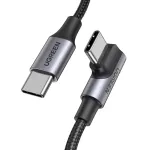 UGREEN USB-C į USB-C Kampinis Laidas US334 5A PD 100W 2m Juodas