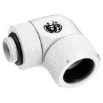 Bitspower BP-DWE90RMLA16 Advanced Multi-Link 90&deg; adapterio jungtis, G1/4 ki&scaron;tukinė į 16 mm i&scaron;orinio skersmens kietąjį vamzdį, sukama, balta