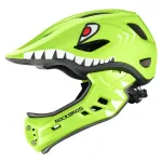 ROCKBROS TT-32003 Shark vaiki&scaron;kas transformuojamas &scaron;almas su nuimamu smakro apsaugu, žalias, S dydis (48-52 cm)